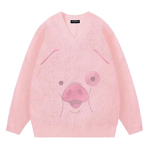 Pull tricoté homme rose pour un look urbain décontracté en automne