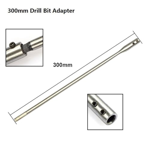 4 PCS 1/4 Extension Drill Bit Extension Set Wood Spade Drill Bit Extender, 6 and 12 Inches with 2 Pieces Wrench Key, High-Carbon Steel Drill Extension Shaft
