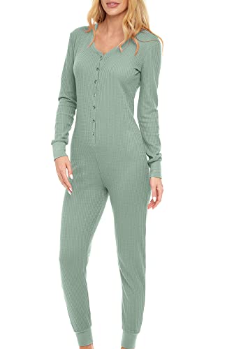 Alexander Del Rossa Women's Onesie Ribbed Waffle...