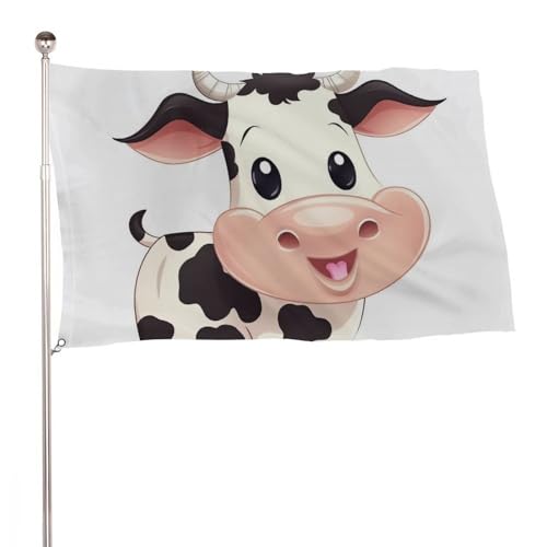 Drapeaux de jardin en forme de vache grand format 152x243 cm extérieur