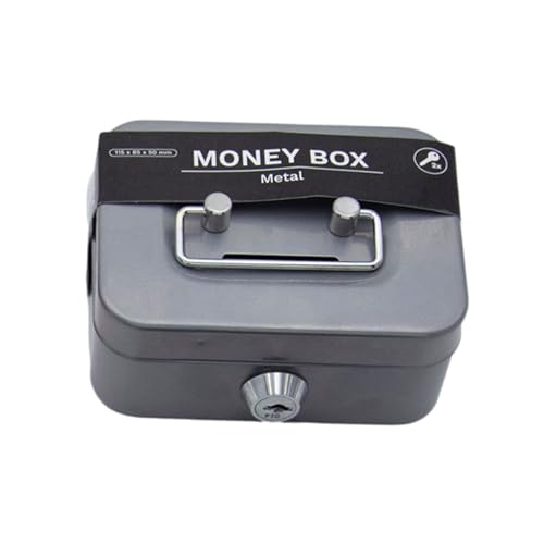 Caja fuerte pequeña | Caja de seguridad Mini llave cerradura caja de dinero Caja de dinero Caja de dinero,Caja fuerte Metal moneda Banco portátil para ventas diarias