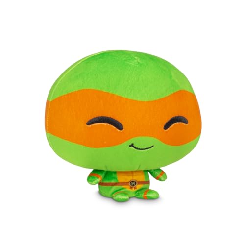 TeeTurtle Cloudheads Michelangelo Plush - 5-Inch Official Teenage Mutant Ninja Turtles Stuffed Animal with Embroidered Details - Soft Cuddly Plush Toys for Kids, Teens, and Adults