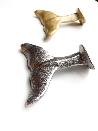 Whale Tail Wall Mount Towel Hook – Matching Mounting Screws Included – Bathroom Storage Organizer - Modern Silver #TOP1