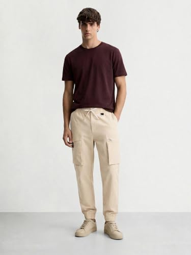 Image of The Indian Garage Co Men Relaxed Fit Mid-Rise Stretchable Cargos