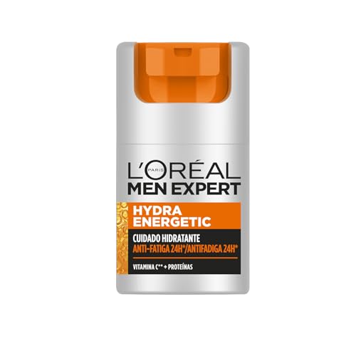 L'Oréal Men Expert Crema hidratante antifatiga para hombre, Crema Hydra Energetic para hombre con...