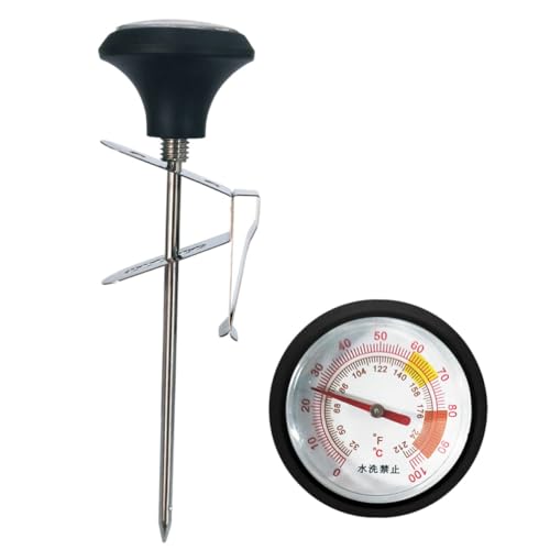 BEBEMOKO Termómetro Profesional para Carne con Clip y Funda de Silicona Acero Inoxidable Compacto para Barbacoa y Cocina Medición Precisa de Temperatura