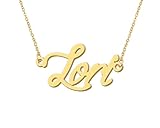 Aoloshow 18k Gold Plated Lori Name Necklace Womens Initial Nameplate Necklaces Stainless Steel Jewelry Birthday