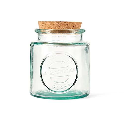 Re-Generation Glassware Medium Jar with Cork Lid, 50cl, 100% Recycled