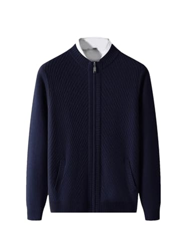 Men's Full Zip Cardigan Sweaters Casual Stand Collar Slim Fit Knitted Sweater Long Sleeve Loose Mens Cardigan Sweater