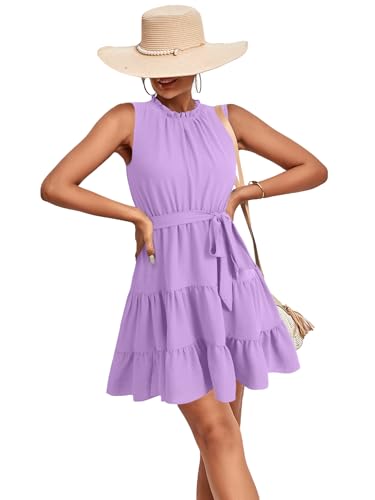 Image of Umenlele Women's Ruffle Casual Mini Dress