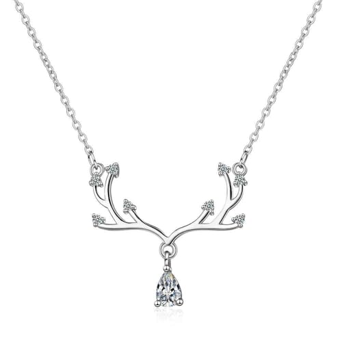 Collier ras du cou élan argent 925 et zircon brillant de qualité supérieure