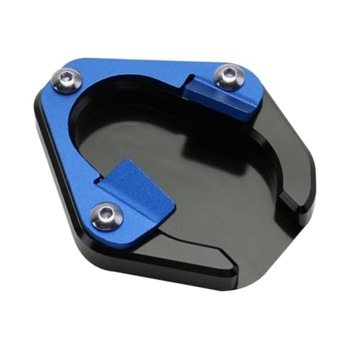 Plaque élargisseuse de béquille moto pour stabiliser la Tiger 850 Sport bleue