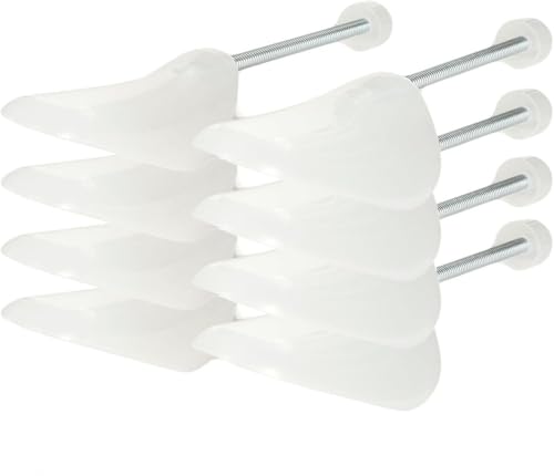 Incutex 4 pares de hormas para zapatos tamaño variable EU 38-44, estiradores de zapatos para hombres y mujeres ideales para zapatillas, deportivas, zapatos planos, mocasines, transparente