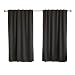 Best Home Fashion Thermal Insulated Blackout Curtains - Back Tab/ Rod Pocket - Black - 52"W x 84"L - (Set of 2 Panels)