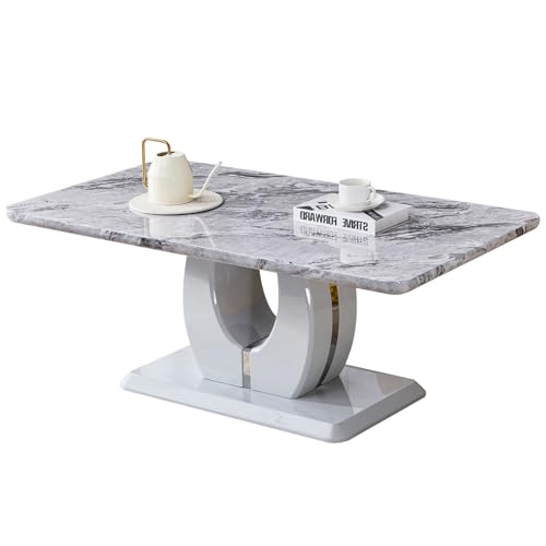 SZTHHDF Marble Coffee Table for Living Room, Modern Luxury Rectangle