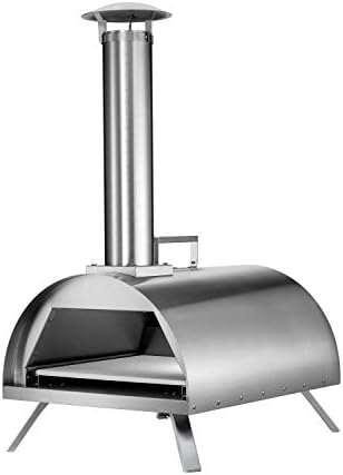Hayes 12" Outdoor Pizza Oven Wood/Charcoal/Flavored Pellets Pizza Maker Stainless Steel | Fish, Steaks, Chicken, Burgers, Vegetables