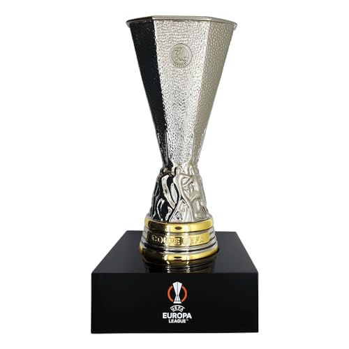 UEFA Europa League Podomètre réplique sur Podium Acrylique Argenté 150 mm 15 cm