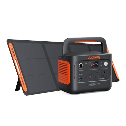Jackery Explorer 1000 v2+ 200W Solar Panel Portable Power Station(2024 New),1070Wh LiFePO4 Battery,1500W AC/100W USB-C Output, 1 Hr Fast Charge, Solar Generator for Outdoor Camping 1000 v2+2
