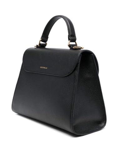 Coccinelle Dew Grained Leather Handbag Noir