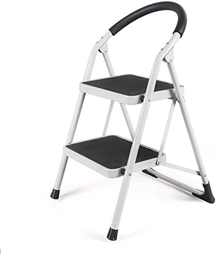 FCXBQ 2 Step/3 Step Thicken Ladders Furniture Folding Ladders Indoor Stairs Ladder Small Step Stool Iron Lightweight Step Stools (Color : Black, Size : 2-step)