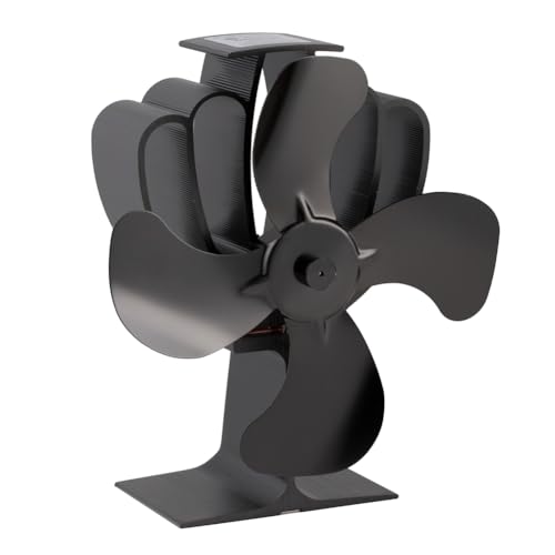 casstaly Ventilador para Hogar, Ventilador de Estufa Accionado por de 4 Aspas para Leña/Quemador de Leña/Ventilador para Hogar Que Hace Circular Eficientemente el Aire Caliente