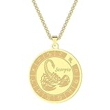 Collares para hombre y mujer, colgante de escorpio con signo del zodiaco para mujeres y hombres, 12 constelaciones, colgante de astrología, regalo de cumpleaños