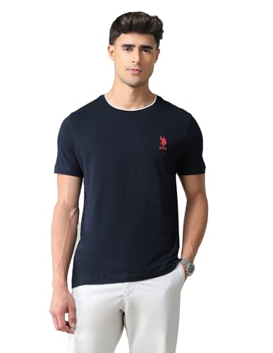 Image of U.S. POLO ASSN. Solid Cotton T-Shirts for Men - Breathable & Comfortable, Half Sleeves Mens Casual T Shirts