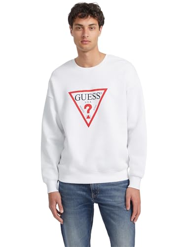 GUESS JEANS FELPA SENZA ZIP UOMO BIANCO