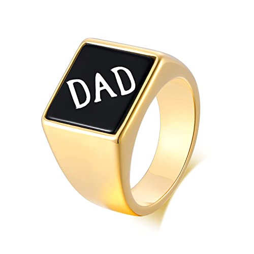 Dorunmo Minimalist Engraved Ring Dad Ring Personalized Fathers Rings Engraved Father's Day Gift For Dad 925 Sterling Silver Ring For Father #TOP1