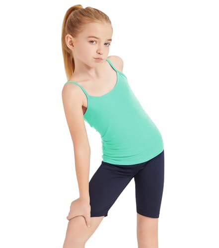 Image of Dreammonkey Girl's Full Sleeveless Camisole Tank Tops Kids Comfort Breathable Dance Tank Tops(Ages 2T-14Years)