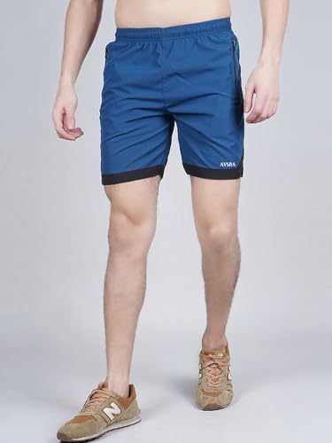 Image of Sports Shorts for Men, Athletic Running & Gym Shorts with Zip Pocket, Regular Fit Training Shorts