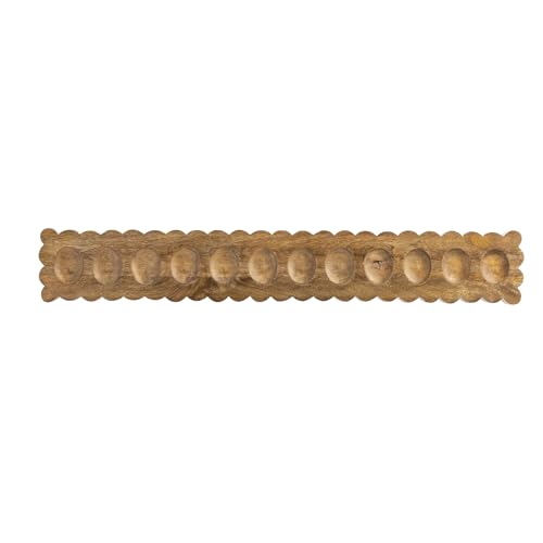 Mud Pie Scalloped Wooden Deviled Egg Platter