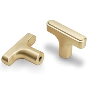 Brushed Brass 10 Pack Cabinet Knobs – Gold, Zinc Alloy, Dresser & Drawer Handles