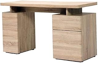 Amazon Brand - Movian Sava 2-Door 1-Drawer Writing Desk, 140 x 55 x 76cm, Light Brown Oak-Effect