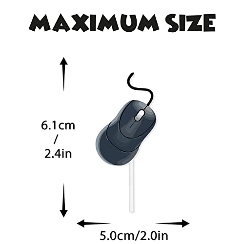 Black White Glitter Cupcake Topper Intelligence Computer Theme Decorations Boy Girl Happy Birthday Decor Supplies Set 18Pcs #TOP3