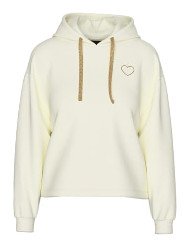 Pcchilli LS Heart Hoodie Noos BC Felpa Pepper M donna con cappuccio bianco