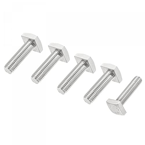 Image of uxcell Square Head Bolt, 5pcs M10x35mm Fully Thread 304 Stainless Steel Grade C Square Machine Screws