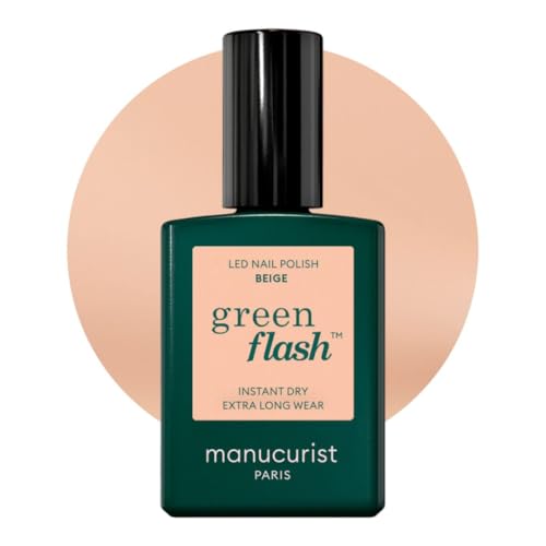 Manucurist Green Flash™ Nude Gel Nagellack Beige - Hema Free UV Lack, 12-Free Lack, Bio-basiert - Nägel Selber Machen für UV Lampe Nägel - Professionelle Maniküre