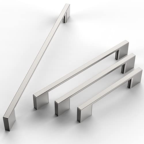 FURNIWARE 10 Pack Cabinet Pull,Brushed Nickel Cabinet Handles,Hardware Drawer Pulls,Solid Aluminum Kitchen Cabinet Door Handles Pull-192mm(7.6 Inch) Hole Center - Image 3