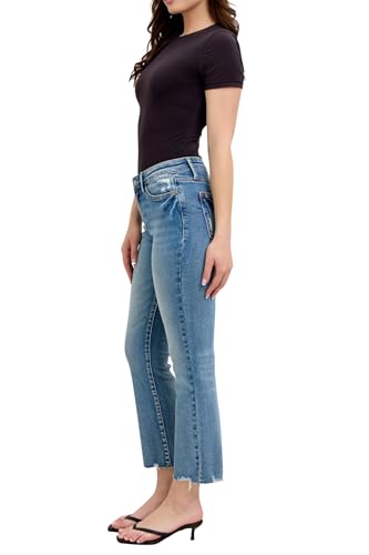 Judy Blue Mid Rise Vintage Wash Destroy Hem Kick Flare, Inseam 26"3