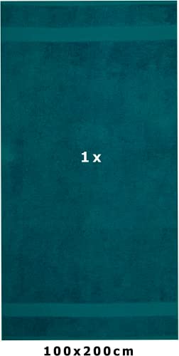 Drap de bain extra large 100x200 serviette maxi format 600g/m² bleu lagon - 4