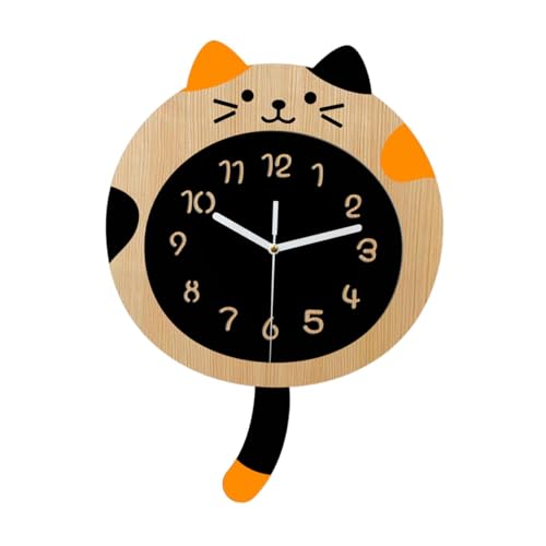 Horloge murale silencieuse avec queue d'animaux décoration chat - 3
