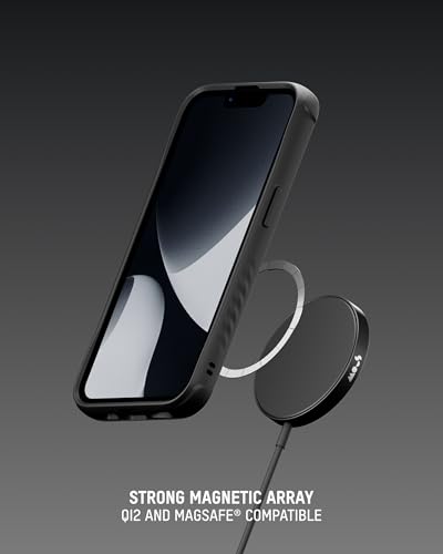 Image of Mous for iPhone 16e Case MagSafe Compatible - Limitless 6.0 - Black Speckled Fabric - Protective Shockproof Phone Cover