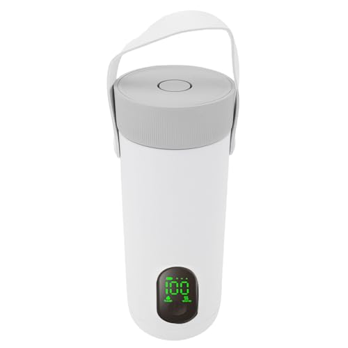 Luqeeg Hervidor Eléctrico de Viaje de 350 Ml, 4 En 1, Minicafetera de Acero Inoxidable, 12 H de Temperatura Constante, Calentador de Agua Portátil Eficiente con Asa para Hervir Agua