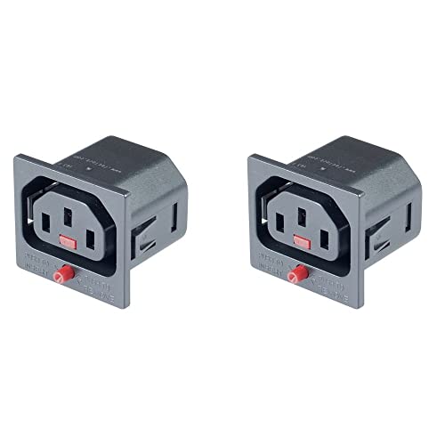 Image of MX IEC C13 AutoLock Panel Mount Connectors - 10A, 250V | Secure Female Power Socket for Enclosures, Servers, UPS, PDUs, Power Distribution Systems - Pack of 2