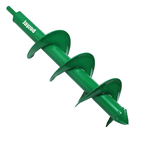 Jayzod 3.5"x16" Drill Auger,Auger Drill Bit for Planting Garden Auger Spiral Drill Bit,Bulb & Bedding Plant Augers,Plants Drill bit for 3/8â€ Hex Drive Drillï¼ŒGreen