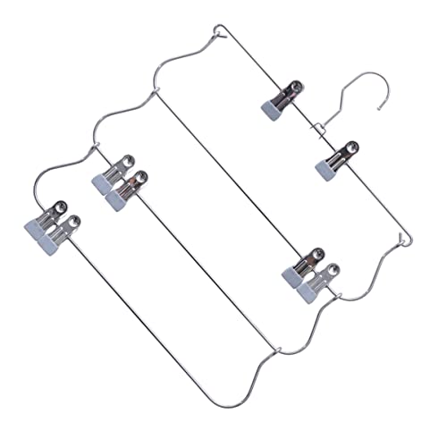CRILSTYLEO Colgadores De Holgura De Brazo Oscilante Perchas para Pantalones Perchas para Faldas con Pinzas Perchas De Jeans para Armario Percha para Pantalones Cajones De Tela Silver