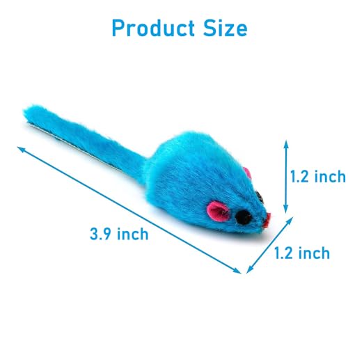image for Maiguangta 12PCS Cat Mouse Toys,Faux Fur Cat Mice Toys with Plastic Bo