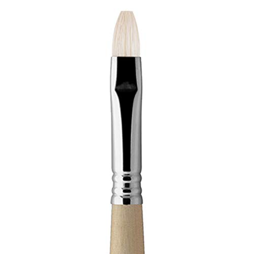 Escoda Clasico Series 4628 Long Handle Artist Oil & Acrylic Paint Brush, Chungking Hog Bristle, Size 12, Bright #TOP1