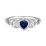 Sterling Silver September CZ Simulated Birthstone Baby Ring with Heart